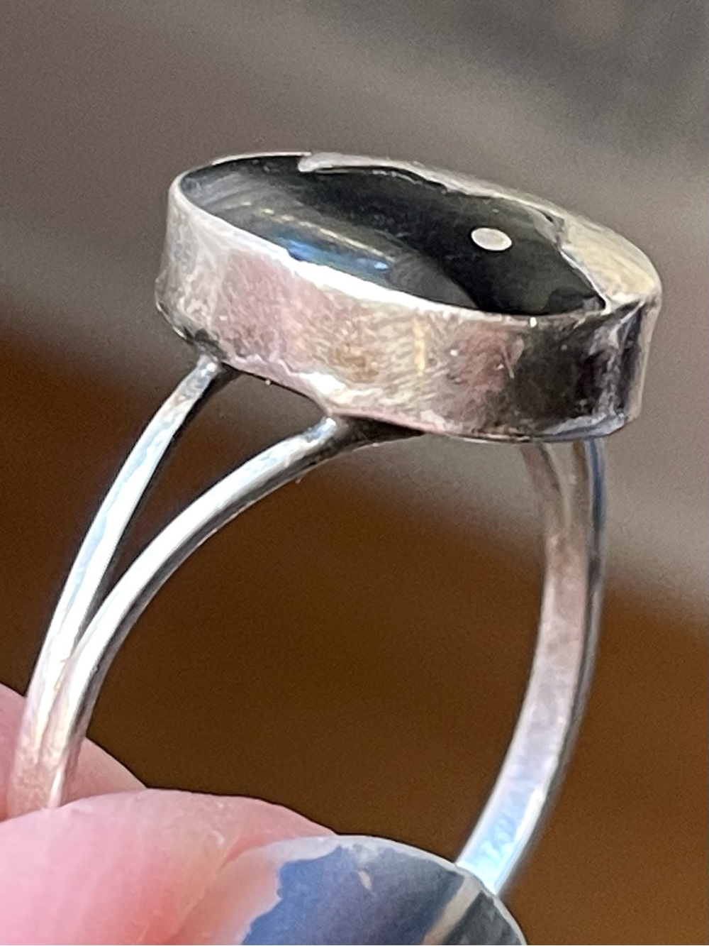 Vintage stamped 925 sterling silver Taxco Mexico yin yang ring sz 8.25 - Picture 8 of 13